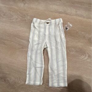 Little Co. Striped Kids pants in Cream and Gray 2T NWT